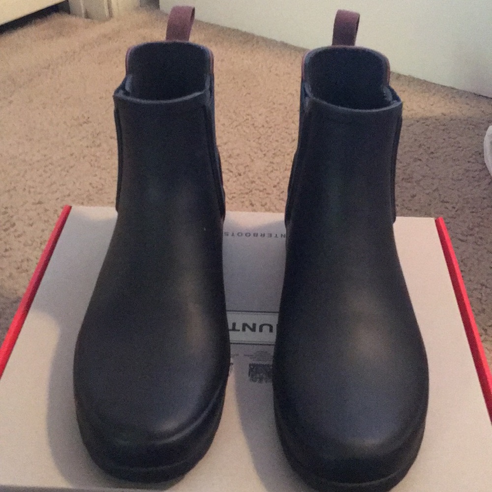 HUNTER Original Black/Dulse Chelsea Ankle Boots